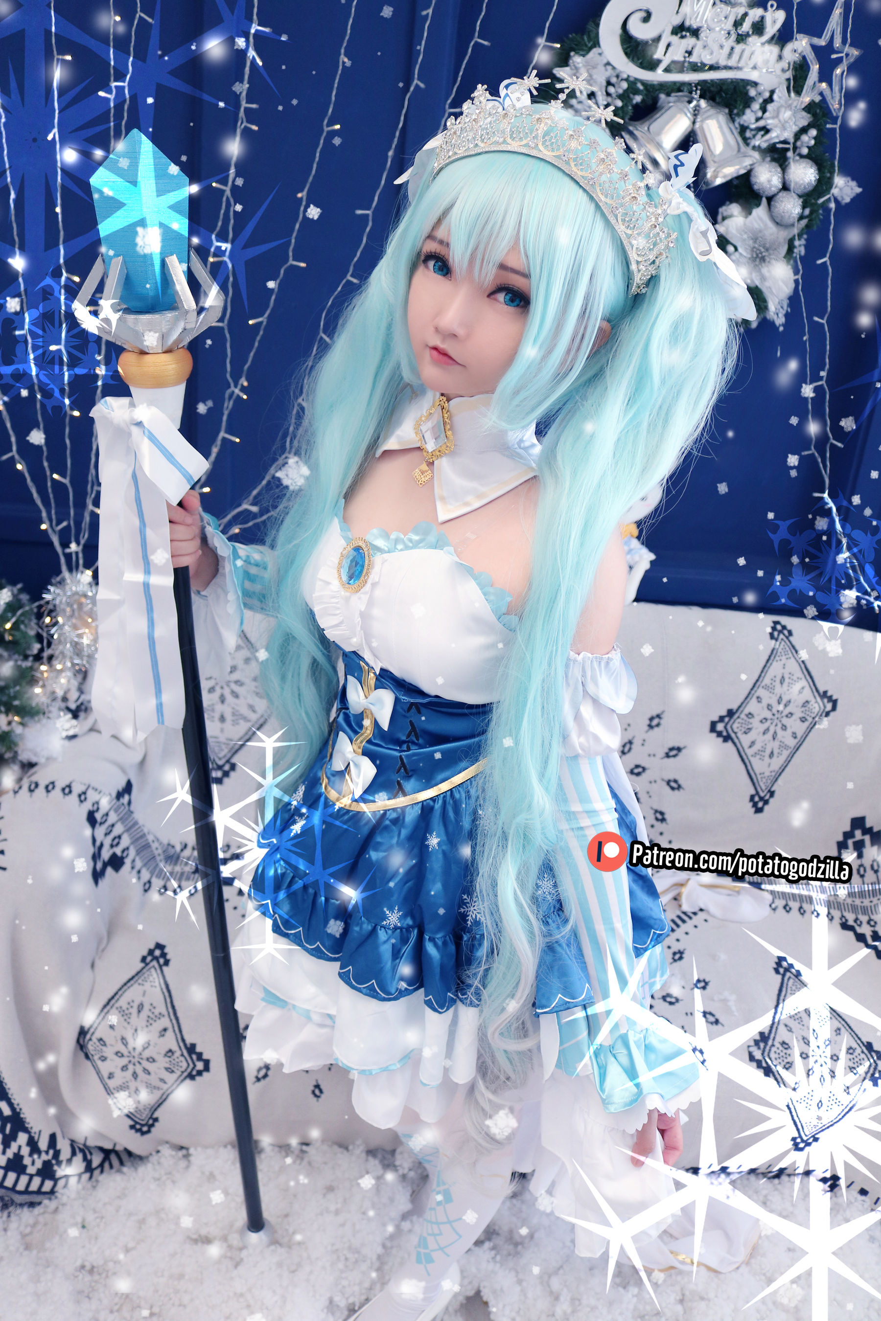 Coser小姐姐Potato Godzilla – Snow Miku-旭达资源网
